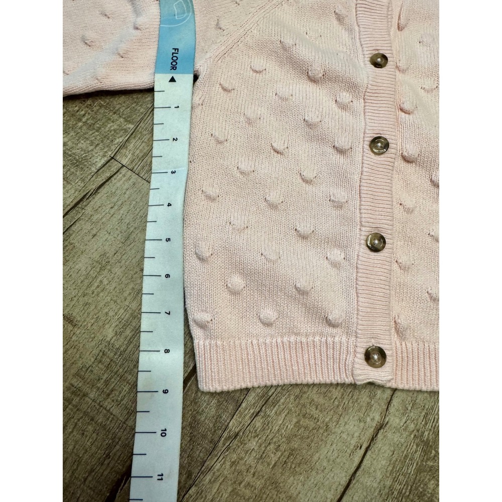 Cat & Jack Baby Girls Baby Pink Popcorn Knit Button Front Cardigan Sweater 18M - Picture 4 of 7